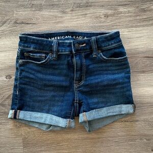 American Eagle Outfitters Stretch Low Rise Perfect Denim Midi Shorts